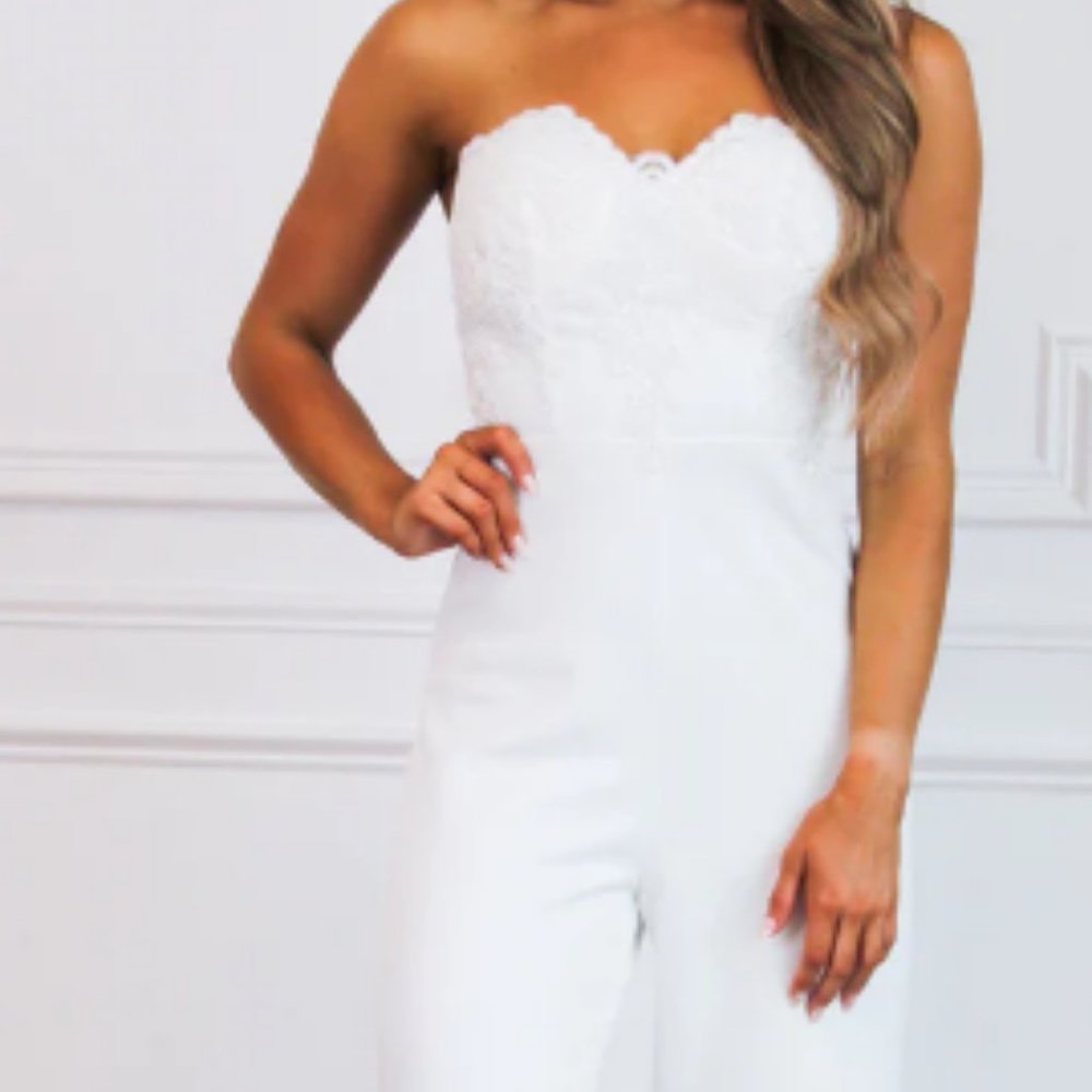 IN THE NAME OF LOVE JUMPSUIT: WHITE